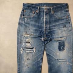 ビンテージ リーバイス 501 グランジデニム ダメージ パッチワーク w33