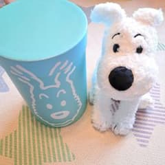 タンタンの冒険 スノーウィ 犬 ぬいぐるみ TINTIN 白い 箱付き 筒