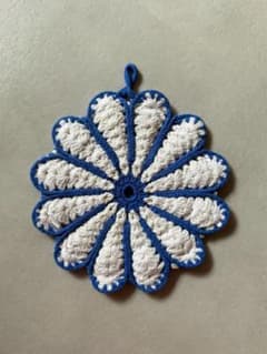 古着 ビンテージ 70s 鍵網 コースター グラニー ブランケット 敷物 美