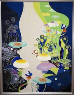 工芸アート 手描き染め友禅技法 額装絹アートパネル作品 F50号 - メルカリ