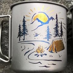 スノーピーク チタンマグ 300 カスタム 陽極酸化刻印 キャンプ