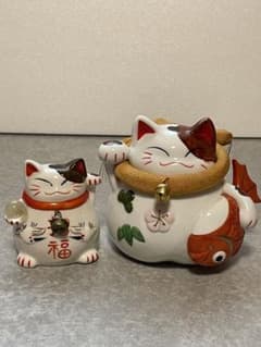 猫舎道楽堂本舗 招き猫 貯金箱 2個セット - メルカリ