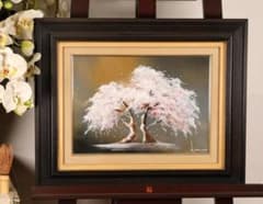 真作】 立川広己 「 夫婦桜 」 F4号 油彩 直筆サイン 一枚の繪 - メルカリ