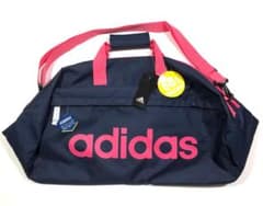 タグ付き adidas アディダス ボストンバッグ 38L ネイビー／ピンク