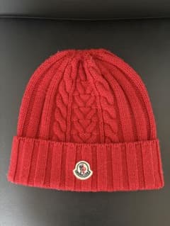 nagu様専用 MONCLER 赤ニット帽 - メルカリ