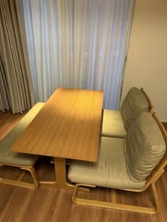引取り限定】無印良品 ダイニングテーブルセット（テーブル、椅子2脚