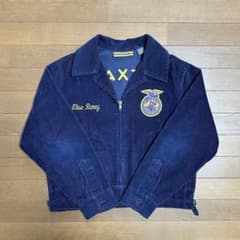 FFAジャケット 80s~90s コーデュロイ ワークジャケット 刺繍 ネイビー