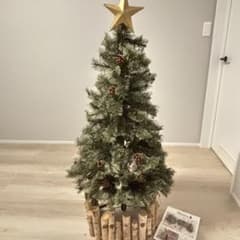 正規品 アルザス クリスマスツリー 120cm 脚元隠し、トップスター