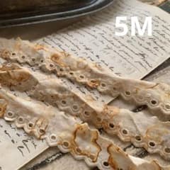 ジャンクジャーナル素材☆錆染め細めcottonレース5メートル820 - メルカリ