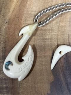 ボーンカービングネックレス(sw55)マッコウ×アバロンシェル7/30限定値