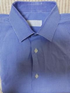 連休価格 PRADA 青 チェック柄 長袖ドレスシャツ サイズ40 - メルカリ