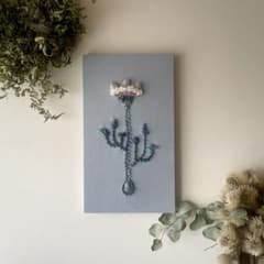 一点もの】『手紡ぎ糸のお花. h'』手刺繍ファブリックパネル - メルカリ