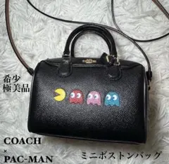 ☆COACH × PAC-MAN ミニボストンバッグ 黒 グリッター 限定☆ - メルカリ
