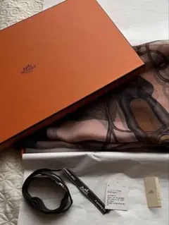 ☆HERMES☆エルメス スカーフ カレ140 シフォン 風にまかせて ブラウン