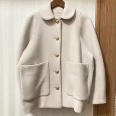 2026年最新】YORI ヨリ ラウンドカラーショート コート アイボリーの