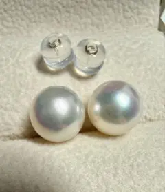 B608 アコヤ本真珠 18k金 ピアス 本物 海水 真珠 パール - メルカリ