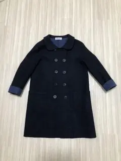 ファミリア ウールコート 130 紺色 ネイビー お受験 ヴィンテージ 毛
