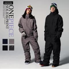 新品 タグ付き PONTAPES スノーボードウェア つなぎ ダークカーキ L