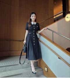 Randy ビジュープレッピーワンピース ベージュ フリーサイズ