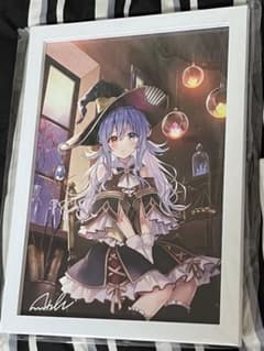 フカヒレ版上サイン入りミニアートグラフ額付き『紅冬至』