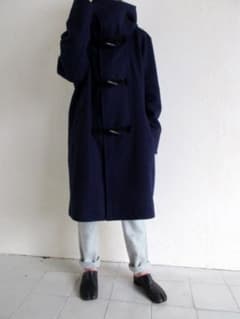hatra ハトラ寛 トグルダッフルコートネイビー ウール メルトン M