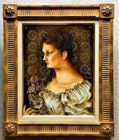 宮田融「婦人像」F6油彩画大阪三越「秀作油絵展」展示作品