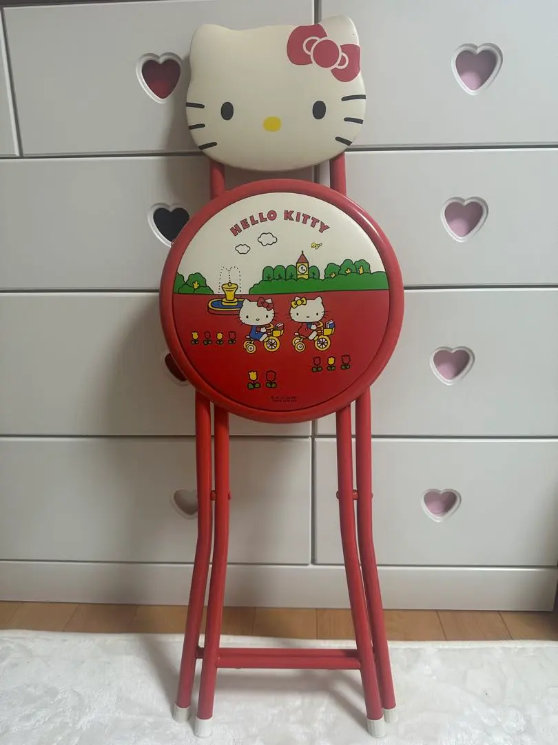 希少】中古2002年ハローキティ折りたたみアウトドアベンチ