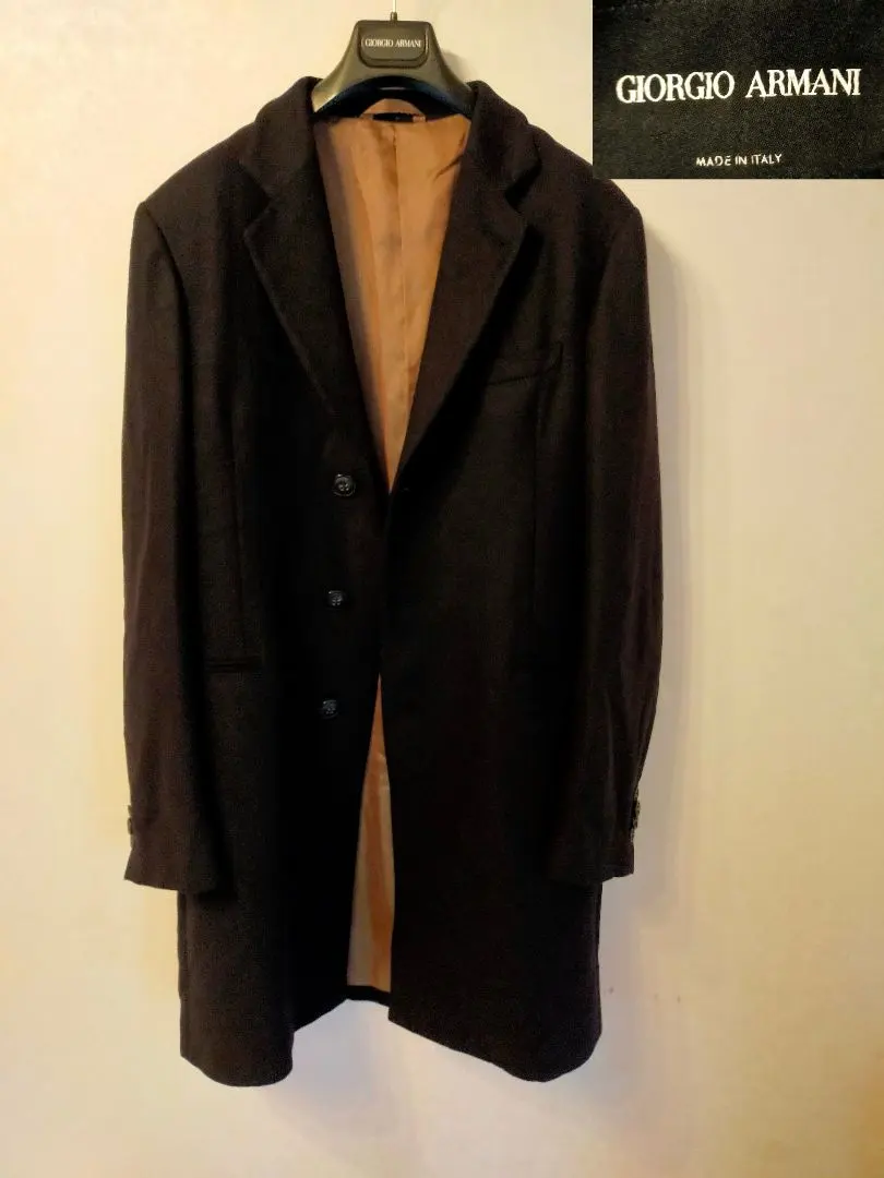 入手困難✨】ジョルジオアルマーニ ウール チェスターコート ブラウン