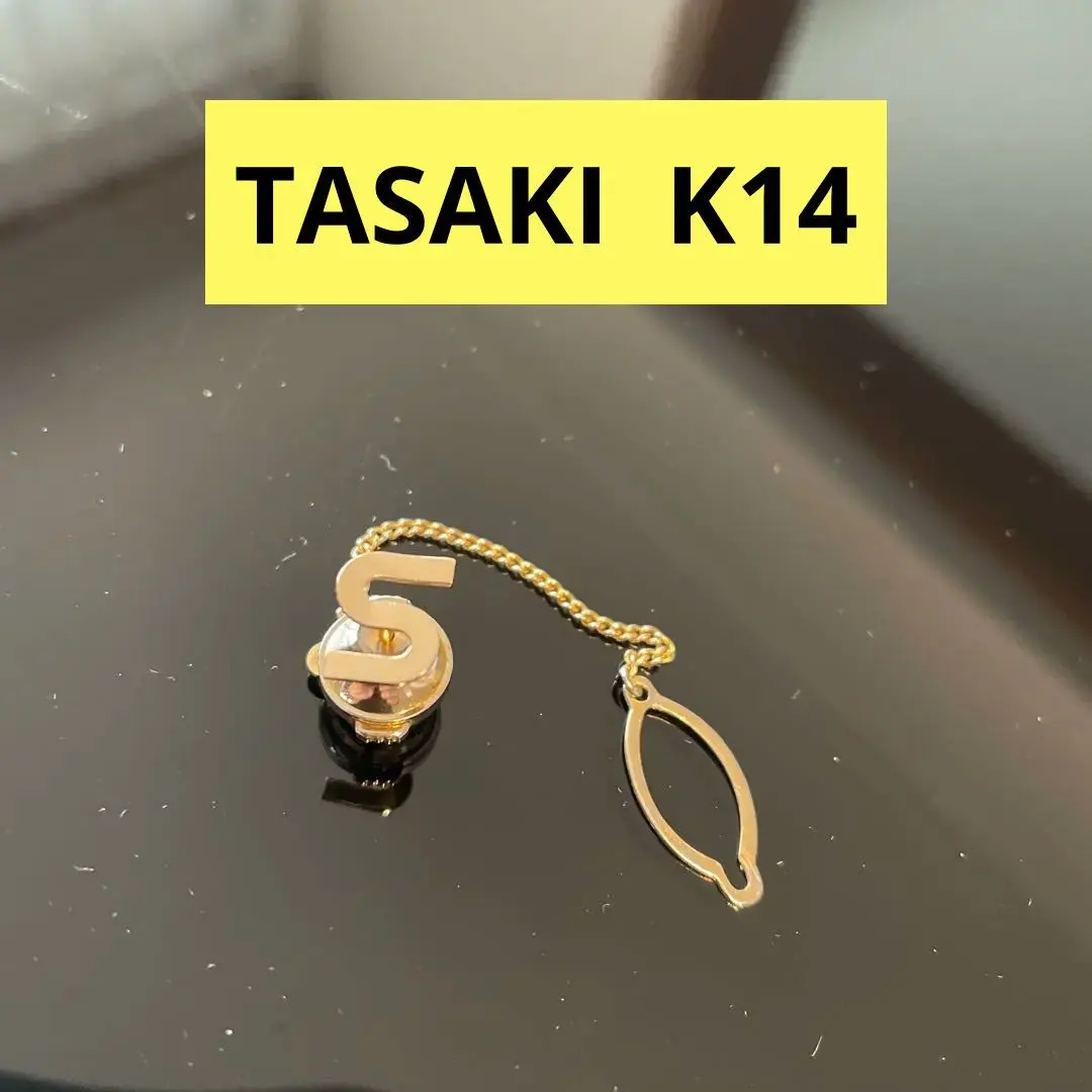 14k カフス タイタック金属製カフリンクス 4g チェーン付き