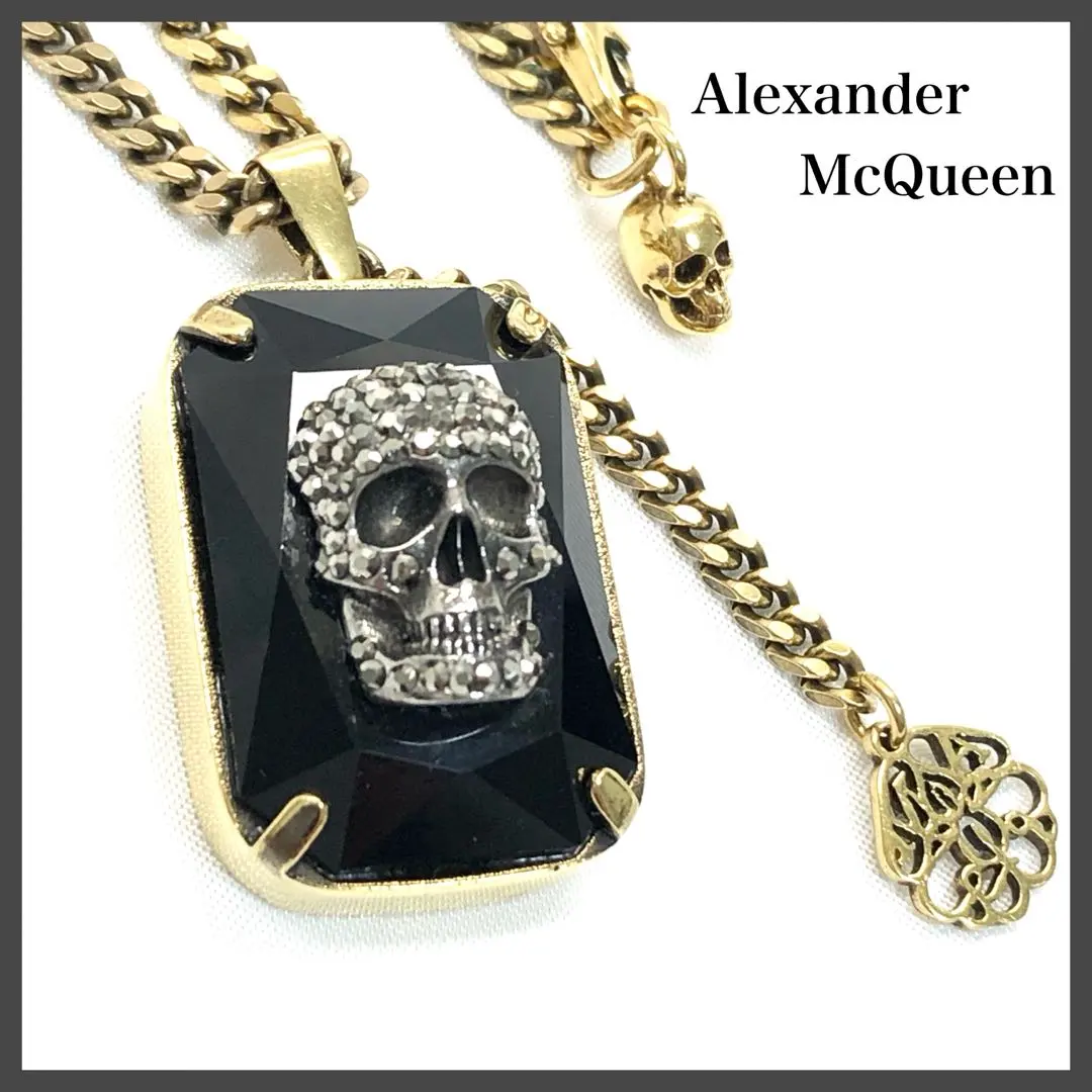 ALEXANDER McQUEEN スカル髑髏19AW バイカラーネックレス