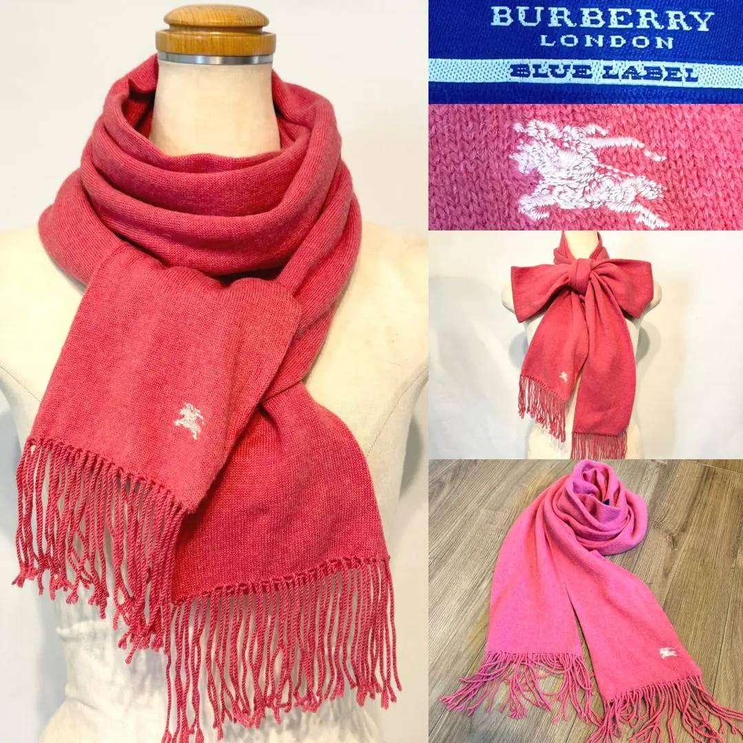 2025年最新】BURBERRY BLUE LABEL カラー：ピンク系 マフラーの人気