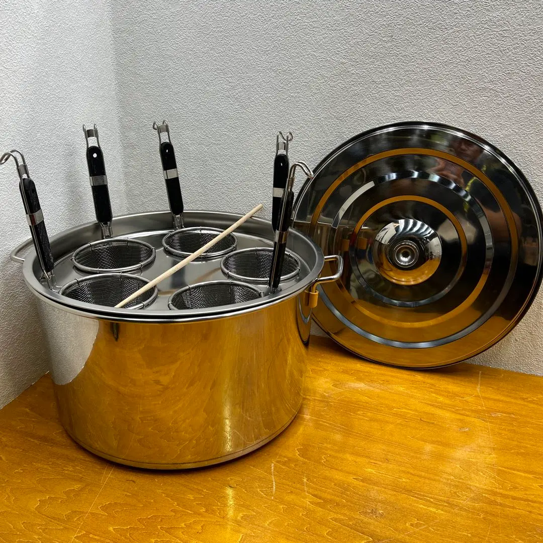 中華鍋・北京鍋用調理器具 6穴 卓上式LPガス茹で麺機ラーメン卓上式