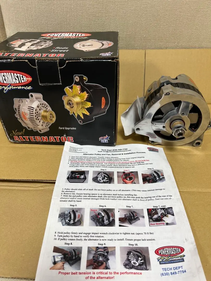 powermaster社オルタネータークローム170Aシボレーインパラハイドロ