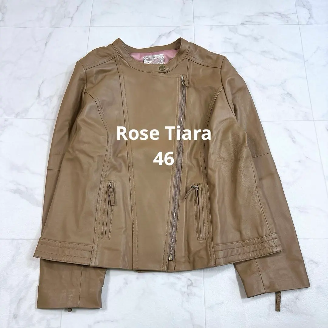 ローズティアラ 超美品ラムレザーライダースジャケット46サイズブルゾン