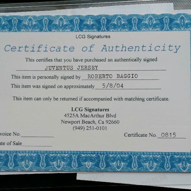 BAGGIOサイン入りユニフォーム