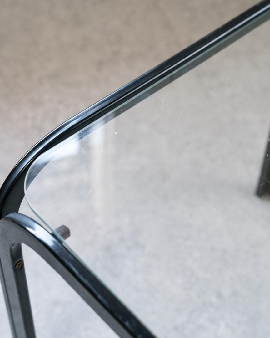 アイアンフレーム コーヒー ローテーブル ガラストップ 昭和レトロ モダン