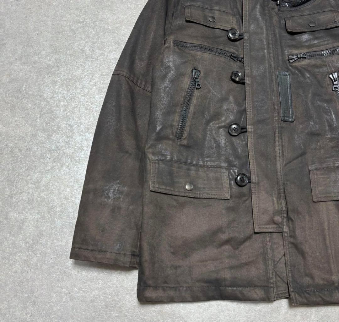 archive roen waxed leopard mods coat y2k