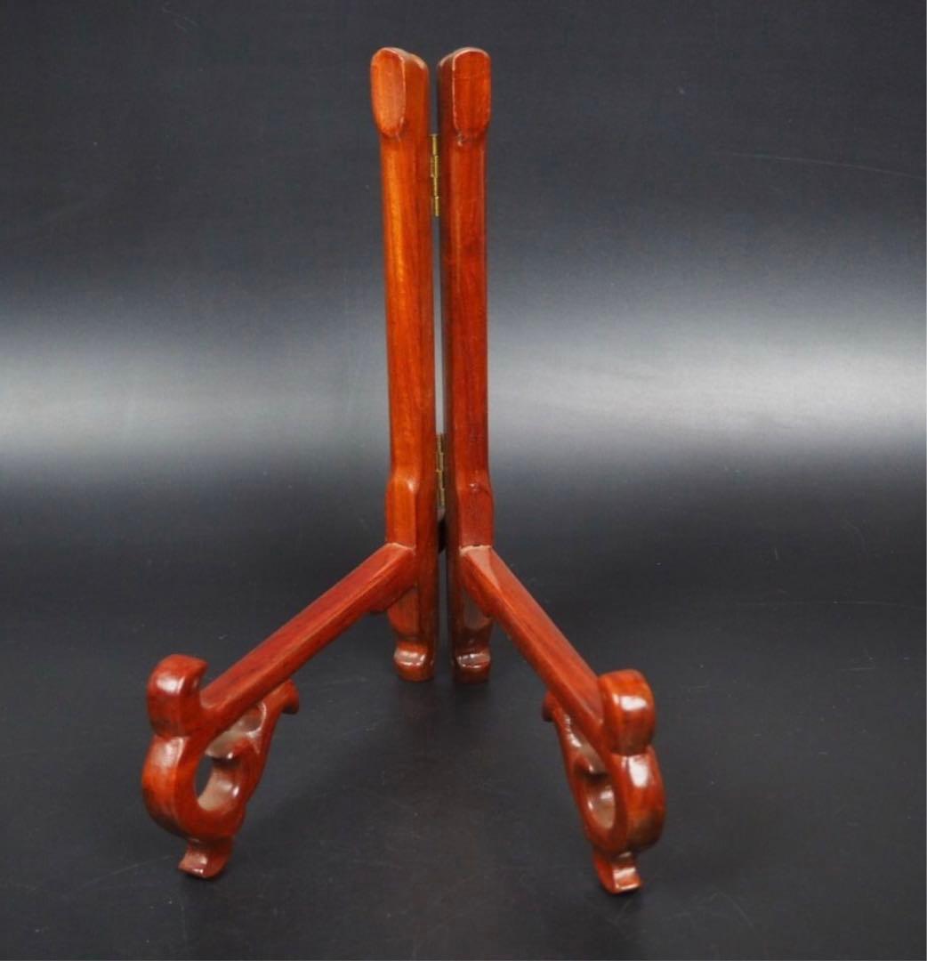 送料無料　唐木紅木皿立て5点　中国美術　長期保管未使用品①