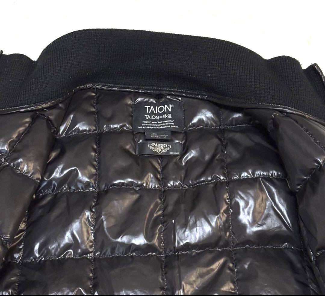 【美品】TAION PAZZO ハイネック ニットスリーブダウンジャケット L
