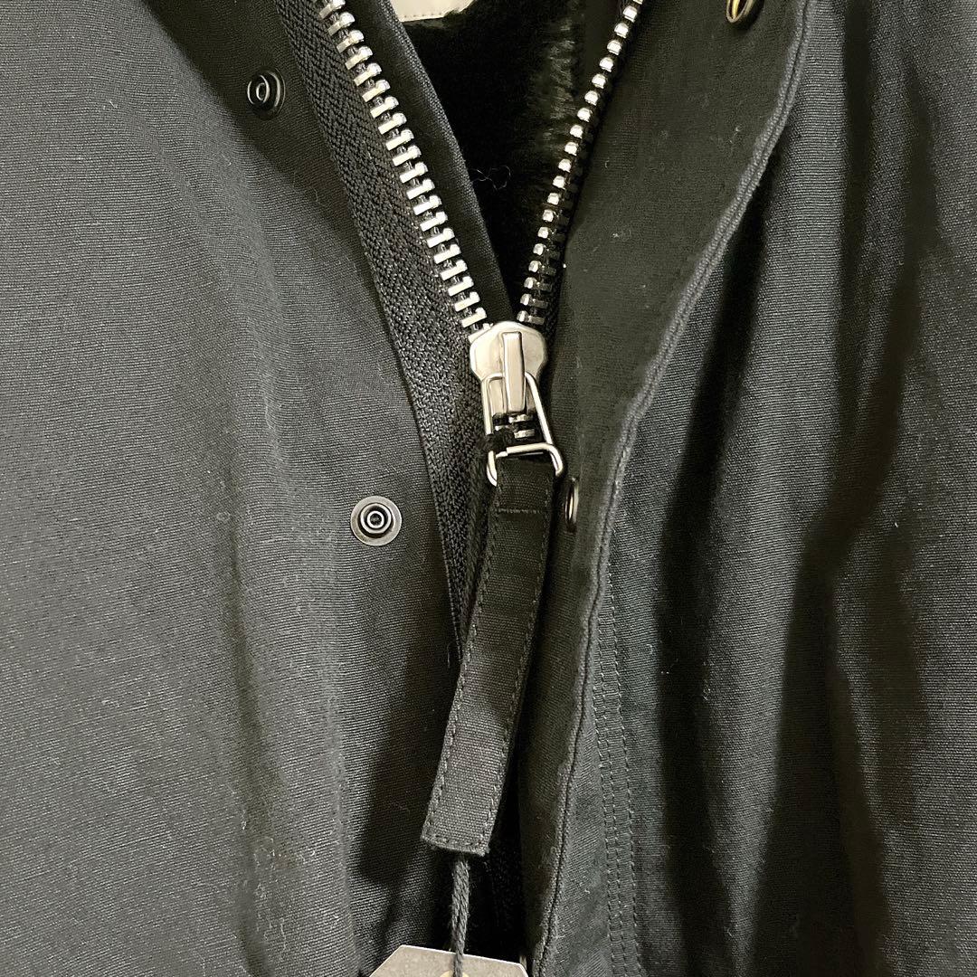 【未使用】ヒューストン　ブラック　モッズコート　ファー付きフード　L ロング丈