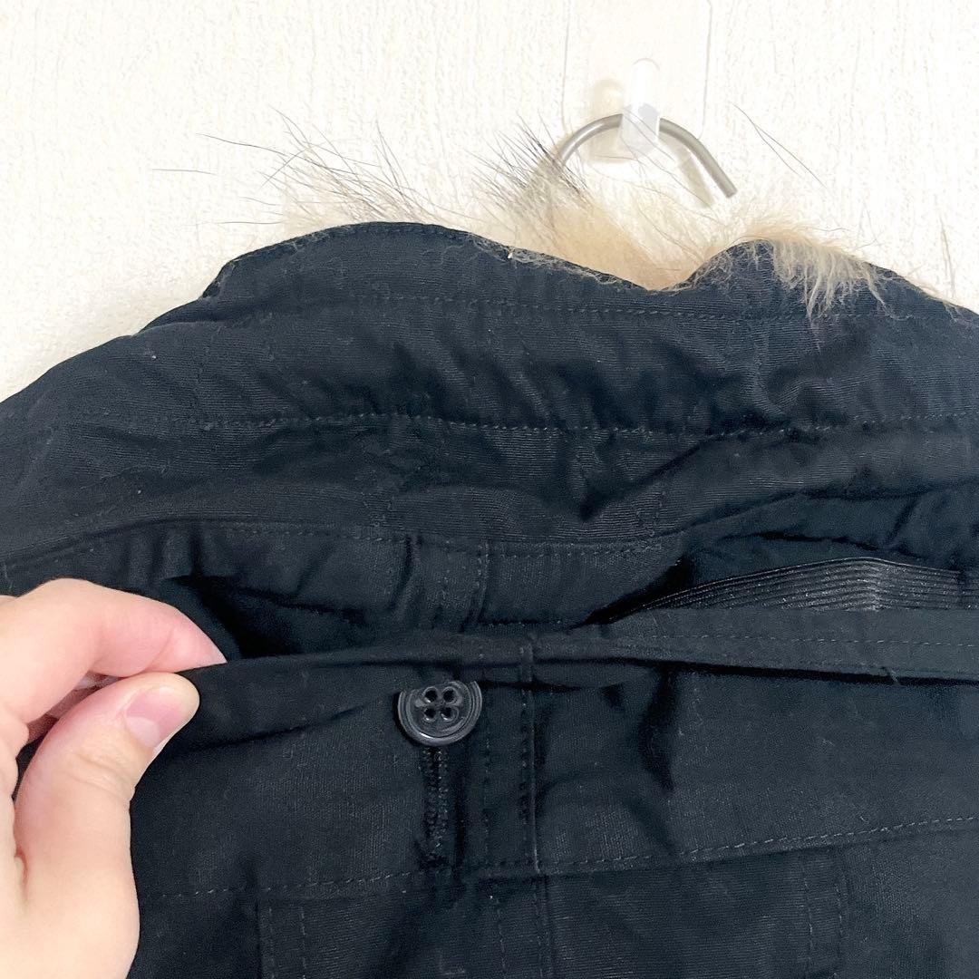 【未使用】ヒューストン　ブラック　モッズコート　ファー付きフード　L ロング丈