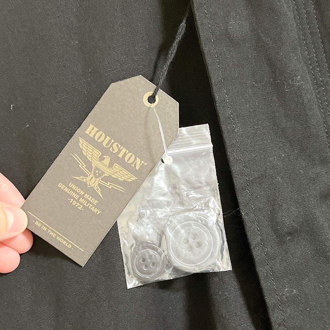 【未使用】ヒューストン　ブラック　モッズコート　ファー付きフード　L ロング丈