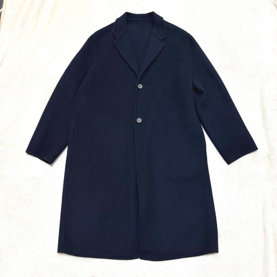 完売品♦︎ABYTS 佐藤健Abytsウールリバーコート　チェスター　ネイビー　紺