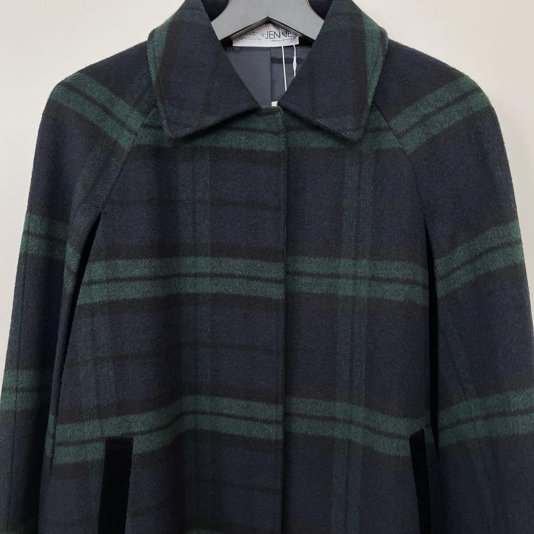 ま*】様 【新品】JENNEジェンヌチェックケープコートブリジットバルドーポンチ