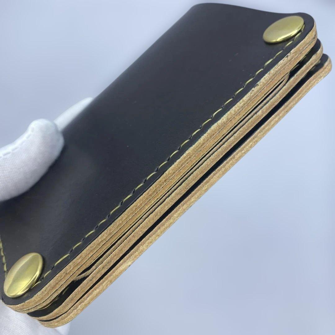 お札折らずに収納できる無骨な手染めミドルトラッカーウォレット BTW01