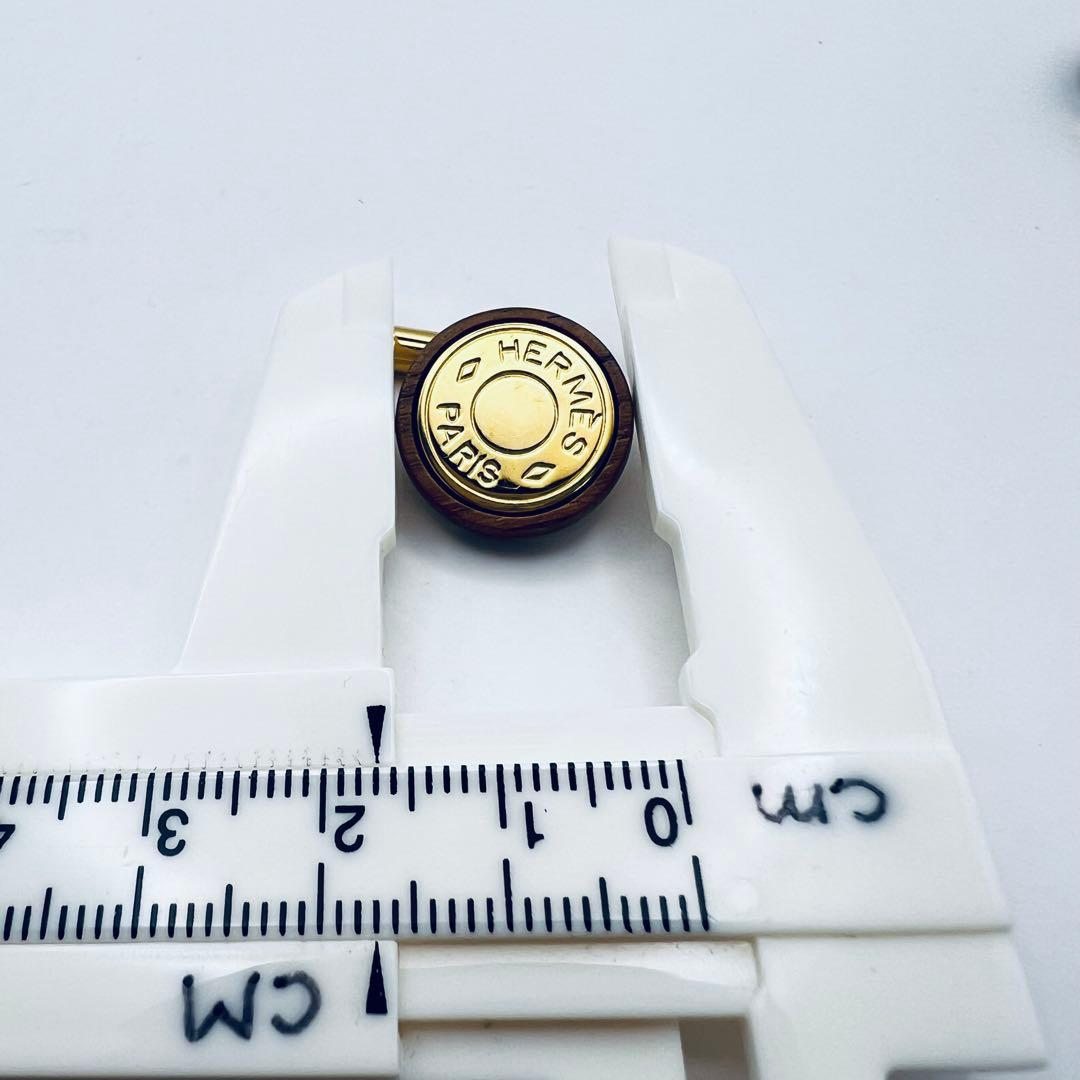 エルメス　セリエ　ウッド　メタル　ゴールド　カフス　カフリンクス