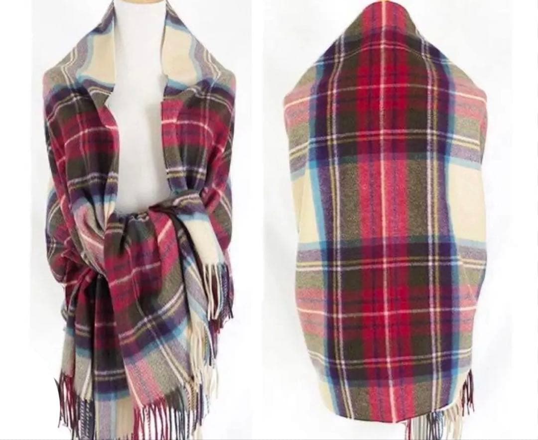 ジョンストンズ　カシミヤ100％大判ストール　へシアンドレススチュワート極美品