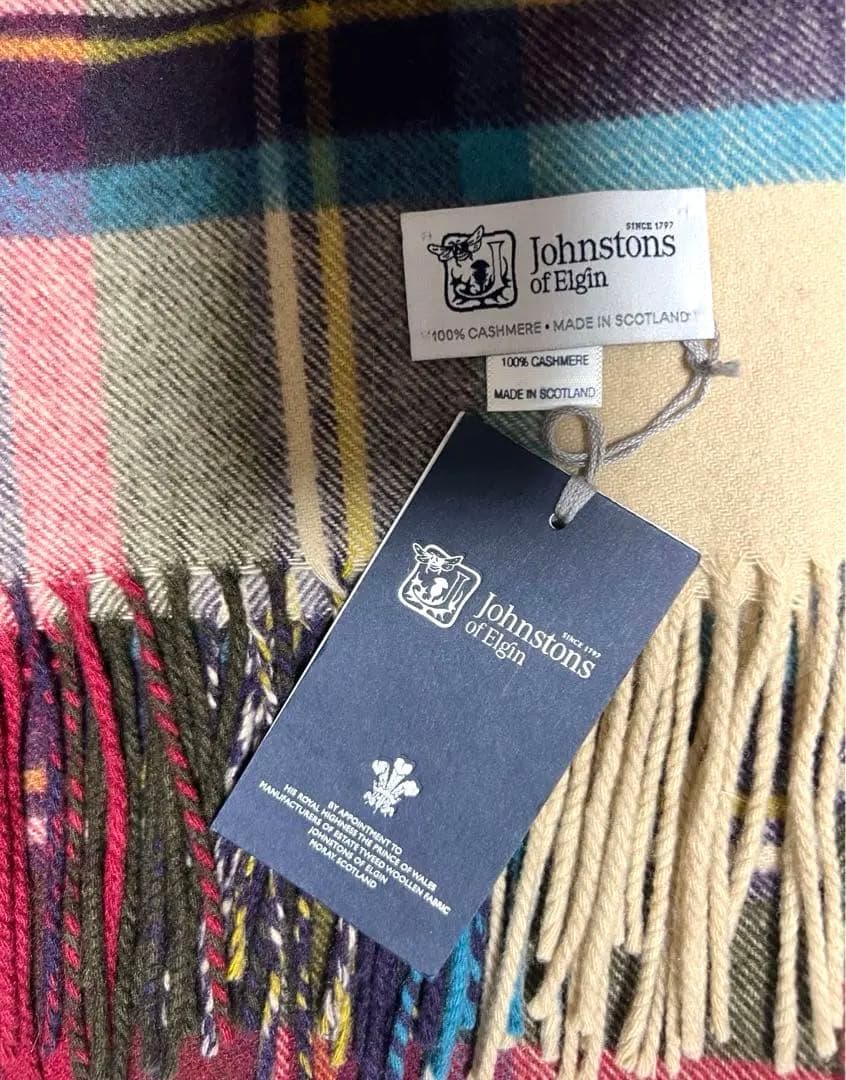ジョンストンズ　カシミヤ100％大判ストール　へシアンドレススチュワート極美品