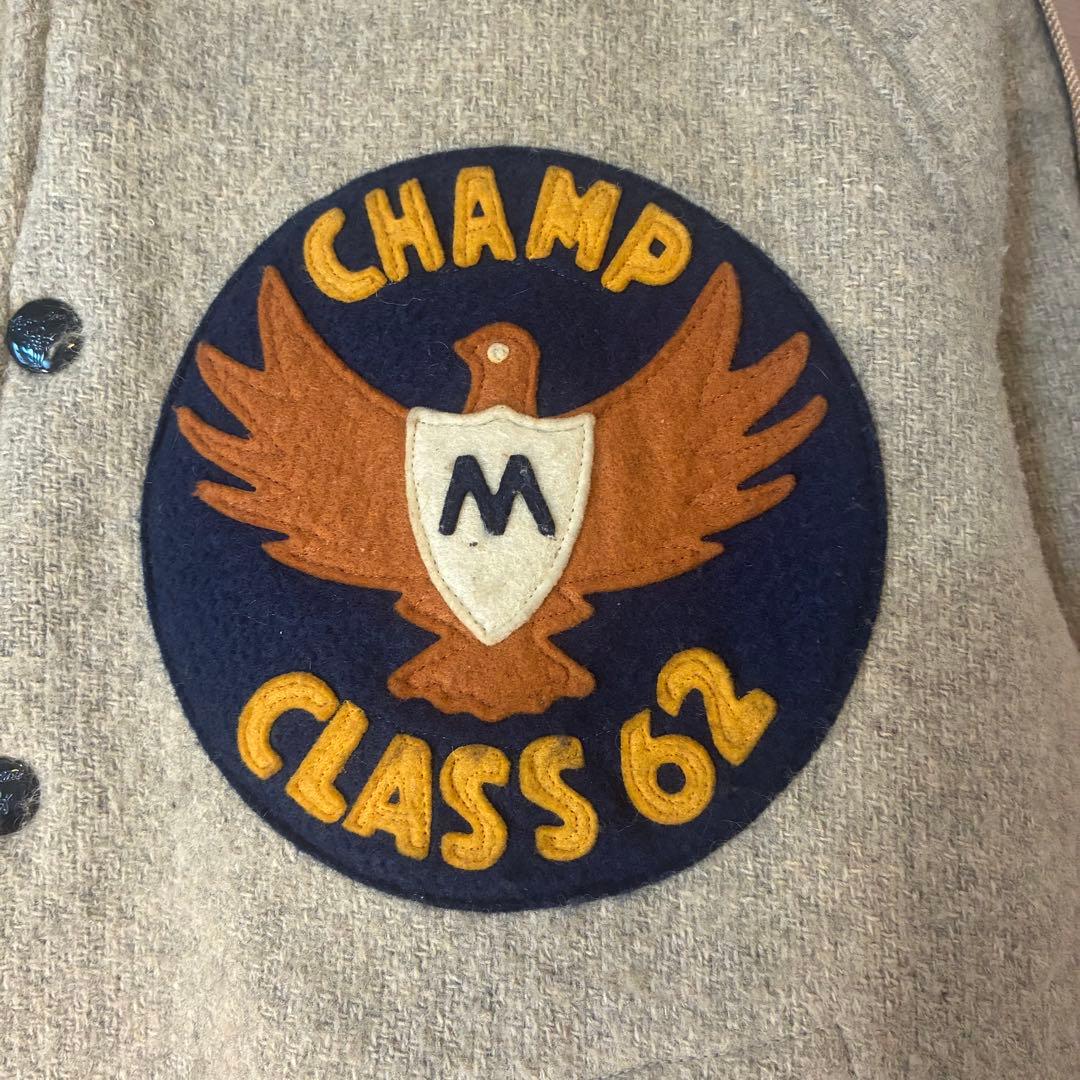 SUGARCANEStyle Eyes スタジャン グレーネイビー　レザー切替