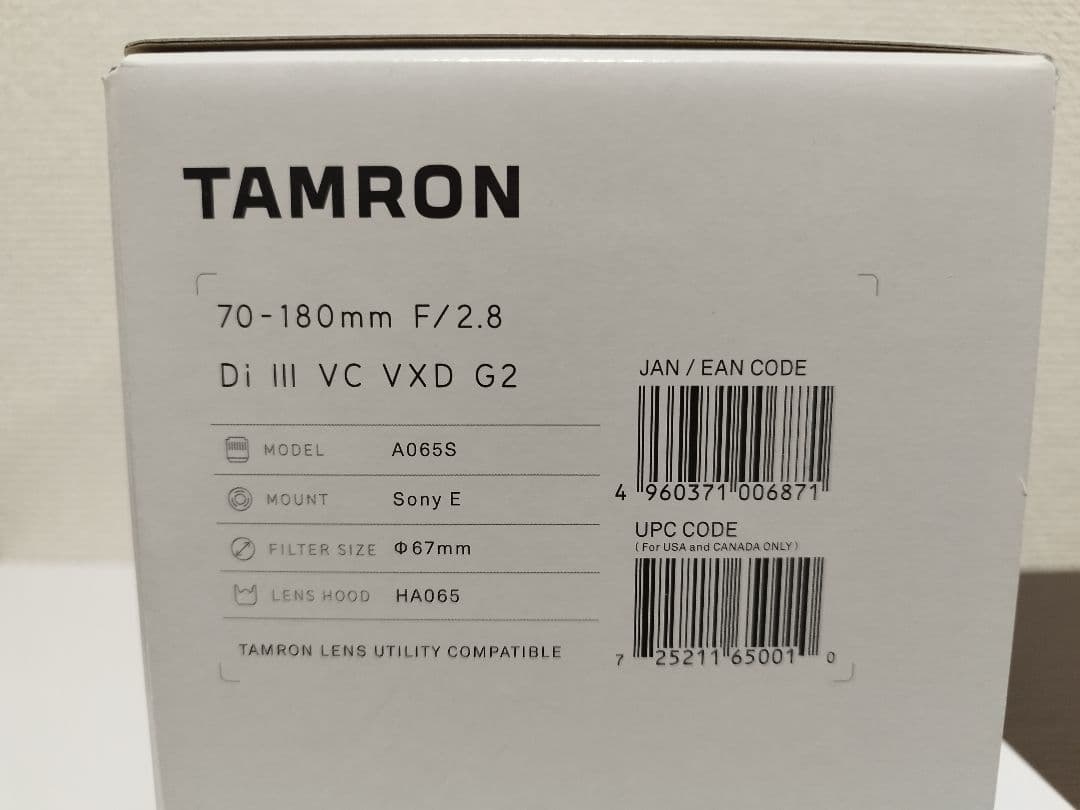 レンズ(ズーム) TAMRON 70-180 mm F2.8 Di III VC VXD G2